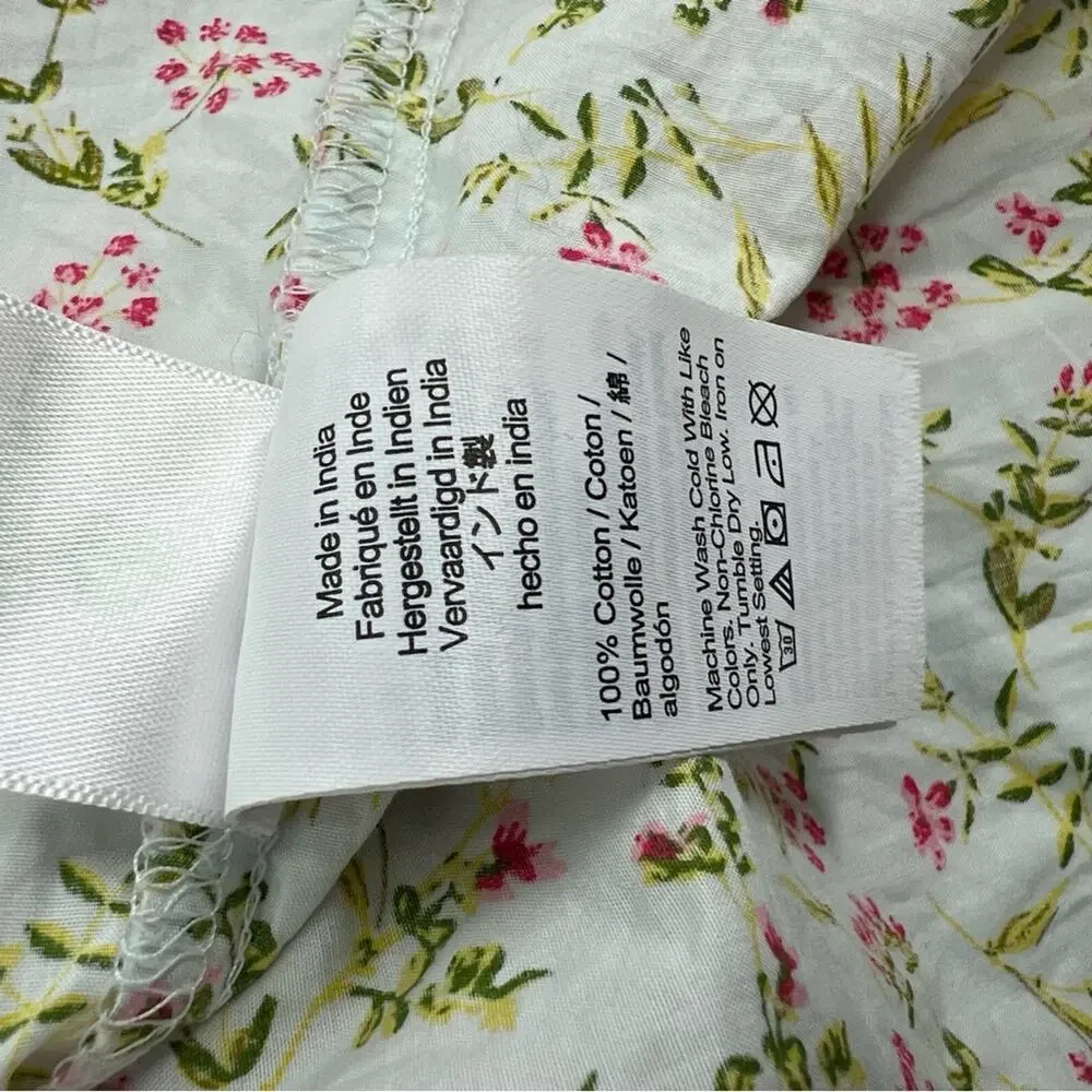 J.‎ Crew Short-Sleeve Smocked Dress in Meadow Floral Size Medium